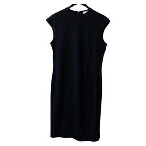 Calvin Klein Black Sequin Career Business Casual Corporate Goth Dress 12